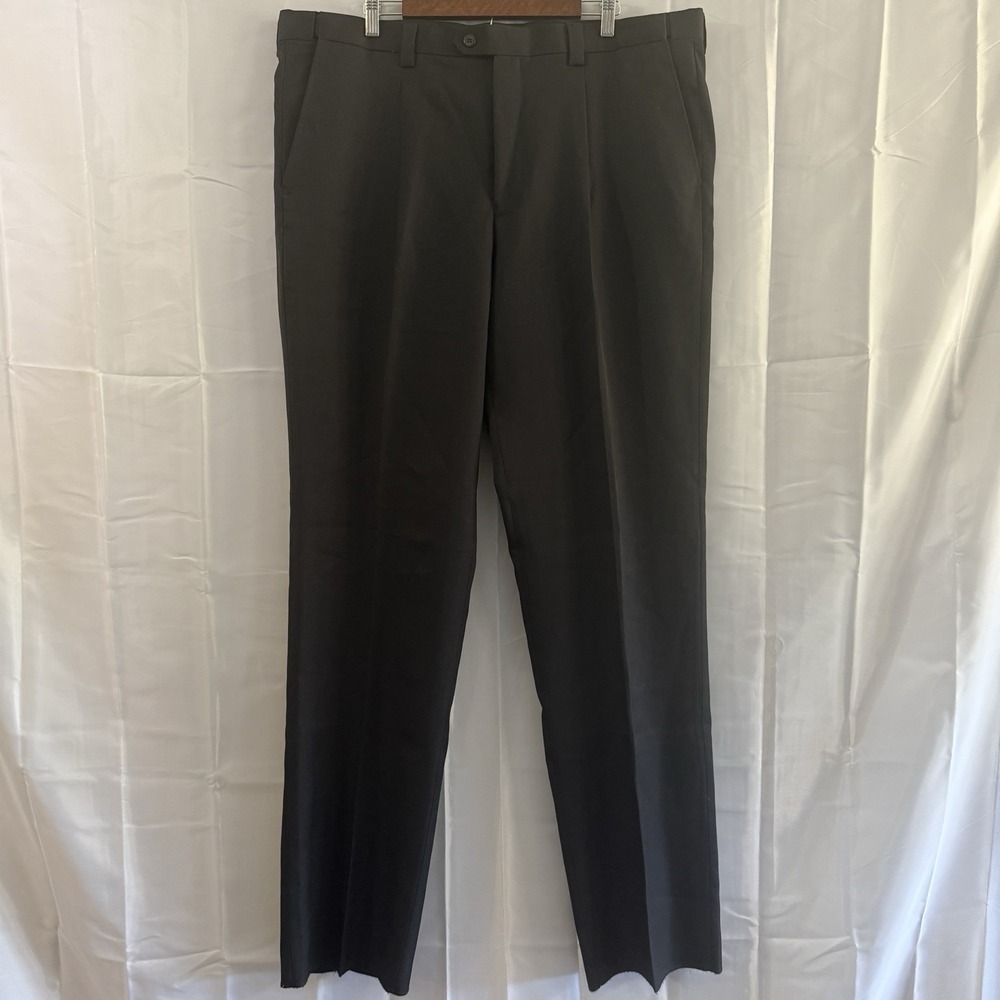 Stacy Adams Mens Black Dress Pants Slacks Suit 42 L Unhemmed New $399